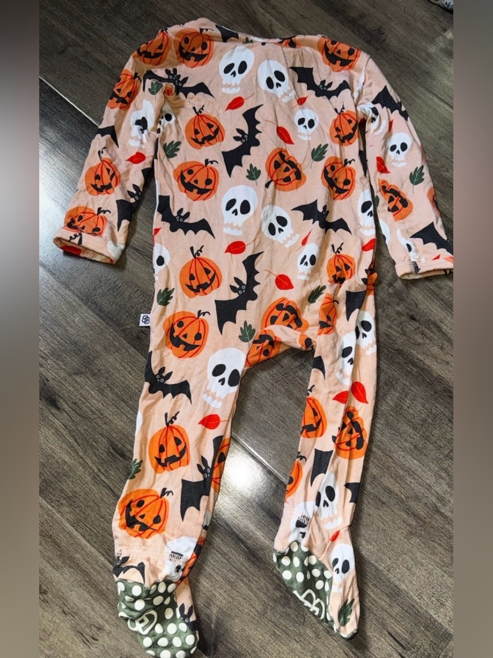 Little Bum Bums OG Halloween Pumpkins Bats Bamboo Footie 6-9M Retired Rebrand - Picture 6 of 9